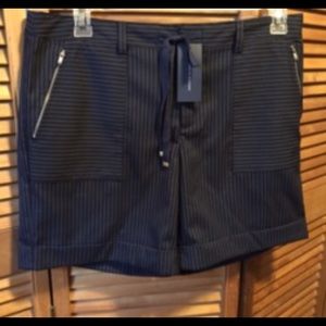 Tommy Hilfiger Navy Blue & White Pinstriped Shorts